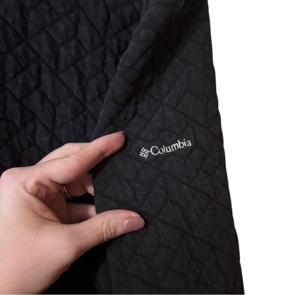 Columbia- Women’s Crew Neck Black Quilted Sweatshirt w Pockets Long Sleeve,  XL - Picture 3 of 8